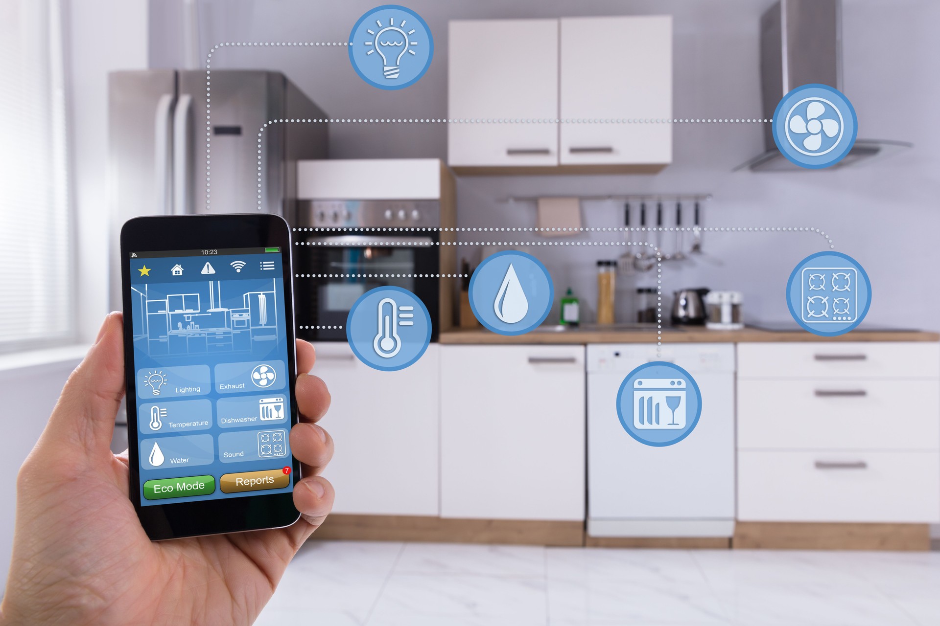 Person Using Smart Home Application On Smartphone